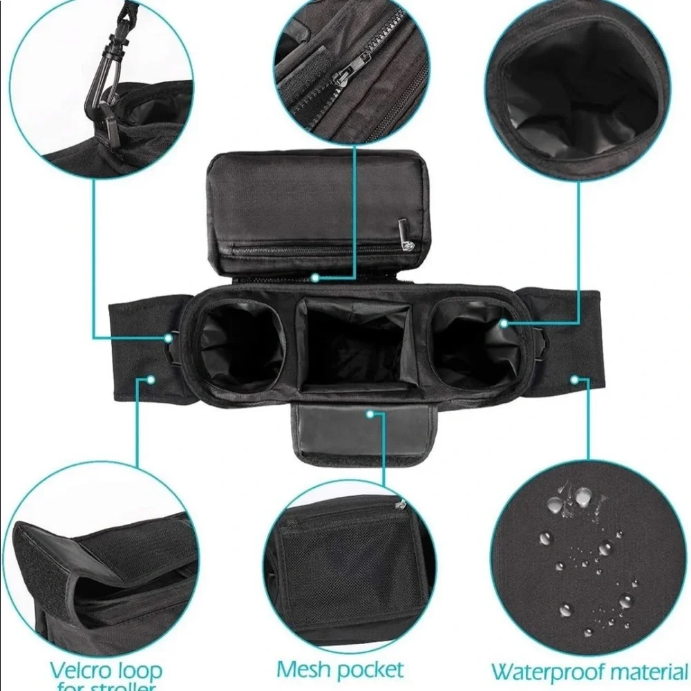 New Baby universal stroller organizer black bag